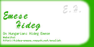 emese hideg business card